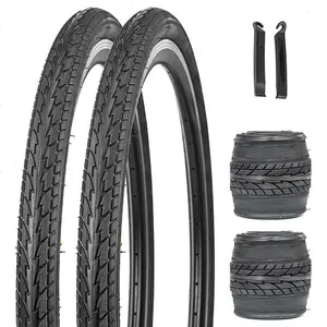 2 Pack 26 x 1.75 Inch 47-559 Bike Tires Mountain Bicycle Tire Mtb Tires Folding Replacement High Performance Wear-Resistant Bicycle Tires for 26 x 1.5/1.75/1.95 Hybrid Road City Commuter Bicycles Urban