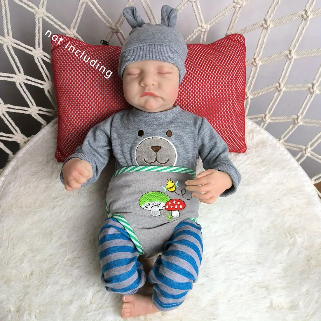 GUESSBELLY 18Inch 46cm Soft Vinyl Asleep Reborn Baby Alive Art Doll Cloth Body Newborn Baby Toy Girl Birthday Gift Lifelike