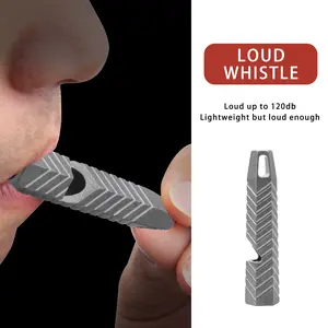 Titanium Alloy Whistle 120 Decibels, Portable Keychain Pendant, Outdoor Essential Tool, Pet Training Whistle, Emergency Safety Device