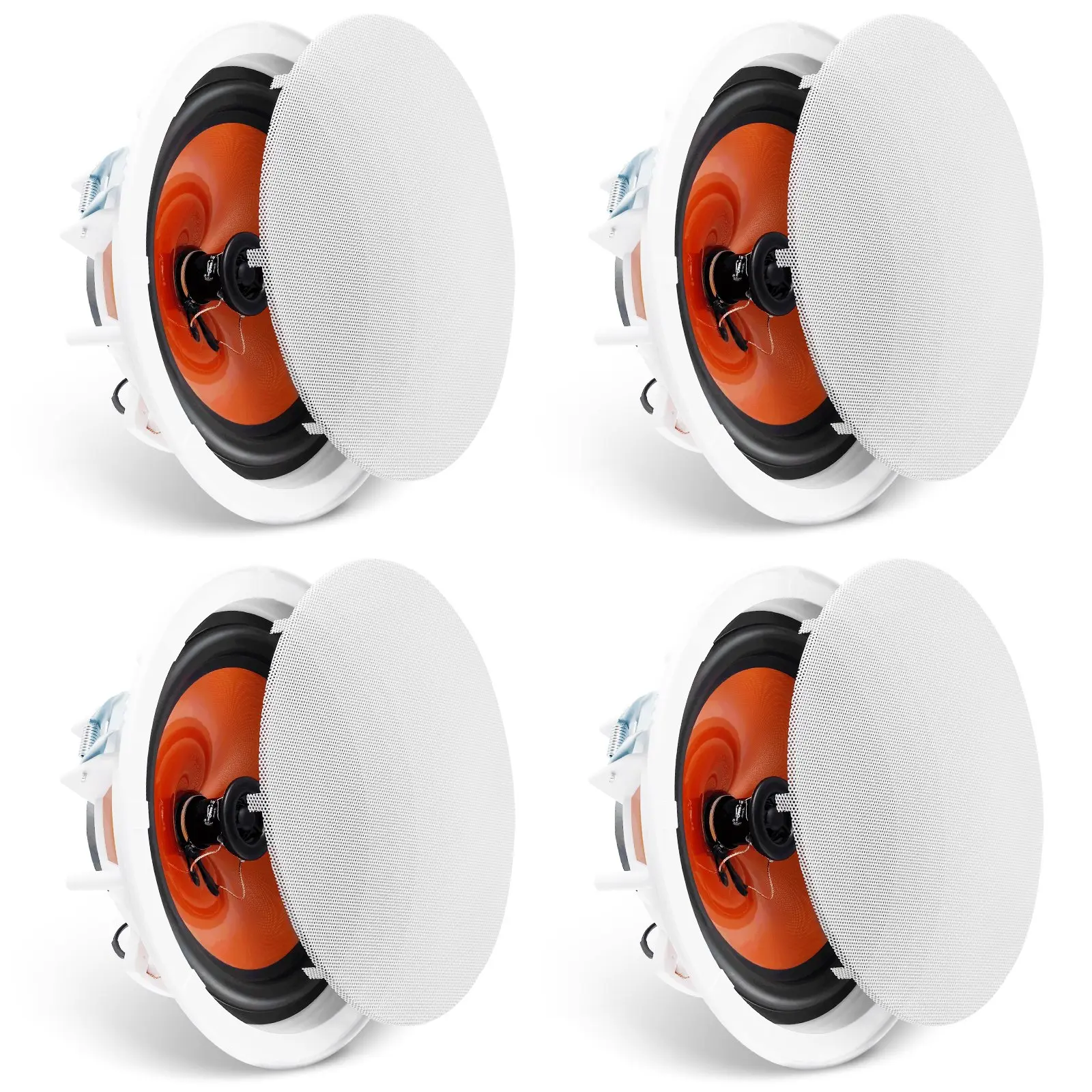 【DealsForYouDays】VEVOR 4 PCs 8 Inch in Ceiling Speakers, 100-Watts, Flush Mount Ceiling & in-Wall Speakers System with 8ΩImpedance 89dB Sensitivity, for Home Kitchen Living Room Bedroom or Covered Outdoor Porches