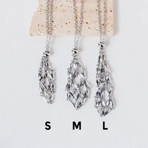 【Rice Bead】Bamboo Knot Metal Net Necklace