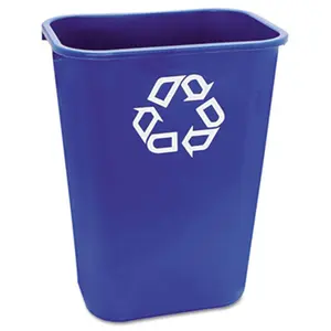Rcp 295773BE Large Deskside Recycle Container w/Symbol Rectangular Plastic 41 1/4 qt Blue