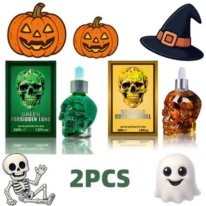 Men's Skull Design Perfume Oil, 2 Counts Gothic Style Perfume for Daily Use, Portable Perfume for Daily Use, Fashion Perfume for Party, Fragrance Perfume Scent