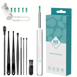 Wireless Visual Earpick, 1 Box HD Camera Ear Wax Cleaning Tool, Smart Visual Ear Wax Cleaner, Ear Cleaning Pick Tool, LED Wax Removal Tool, Ear Wax Remover
