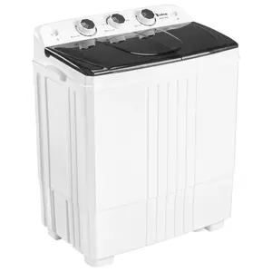Ubesgoo 20LBS Portable Washing Machine, Compact Mini Washer Machine & Dryer Combo, Built-in Gravity Drain, Small Twin Tub Washer With Spin Cycle For Laundry Room, Apartments, Dorms, RV's (Black)