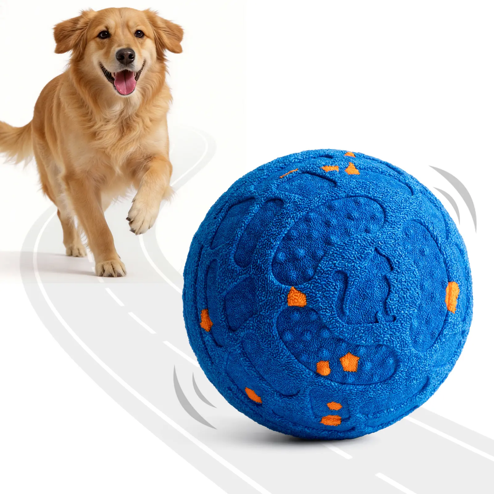 Smart Interactive Dog Ball Toys: Automatic Bouncing Rotating Moving, 3 Modes, Durable Material, Waterproof, Rechargeable Active Rolling Pet Toy for Medium Large Dogs Indoor Outdoor, Blue