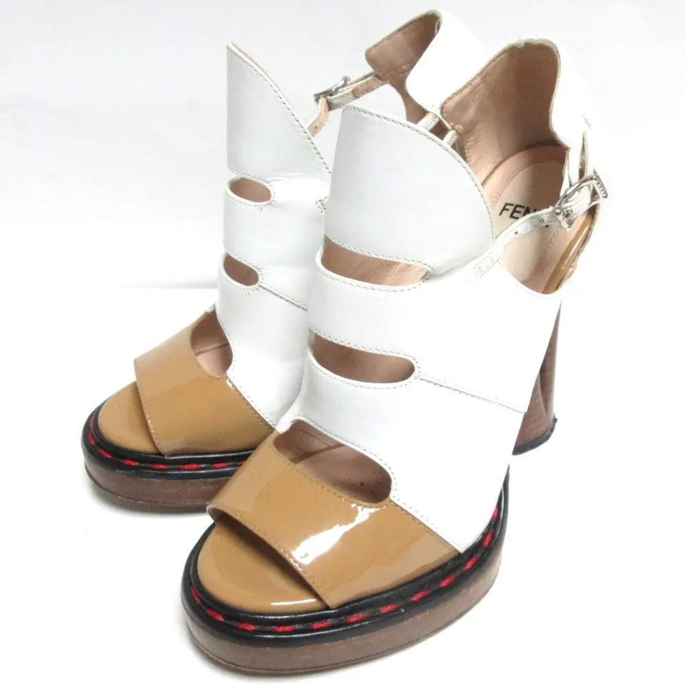 Pre-owned FENDI Patent Leather Small Leather Goods Leather Patent High Heel Sandals