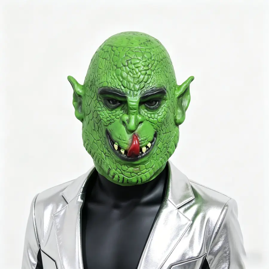 Fairy Elf Mask, Evil Orc Mask, Greek Demon Skull Monster, Latex Dwarf Helmet — Fairy Halloween Carnival Party Costume Props —— Suitable for role-playing, TikTok pranks, horror alien monster-themed events, Halloween costumes, creative masks, and Halloween