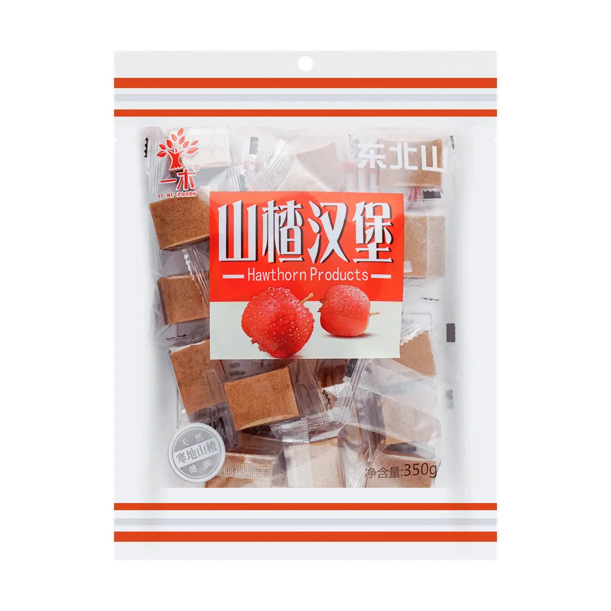 YIMU Hawthorn Burger Snacks 350g - Appetizing Chinese Candied Fruit, Healthy & Delicious