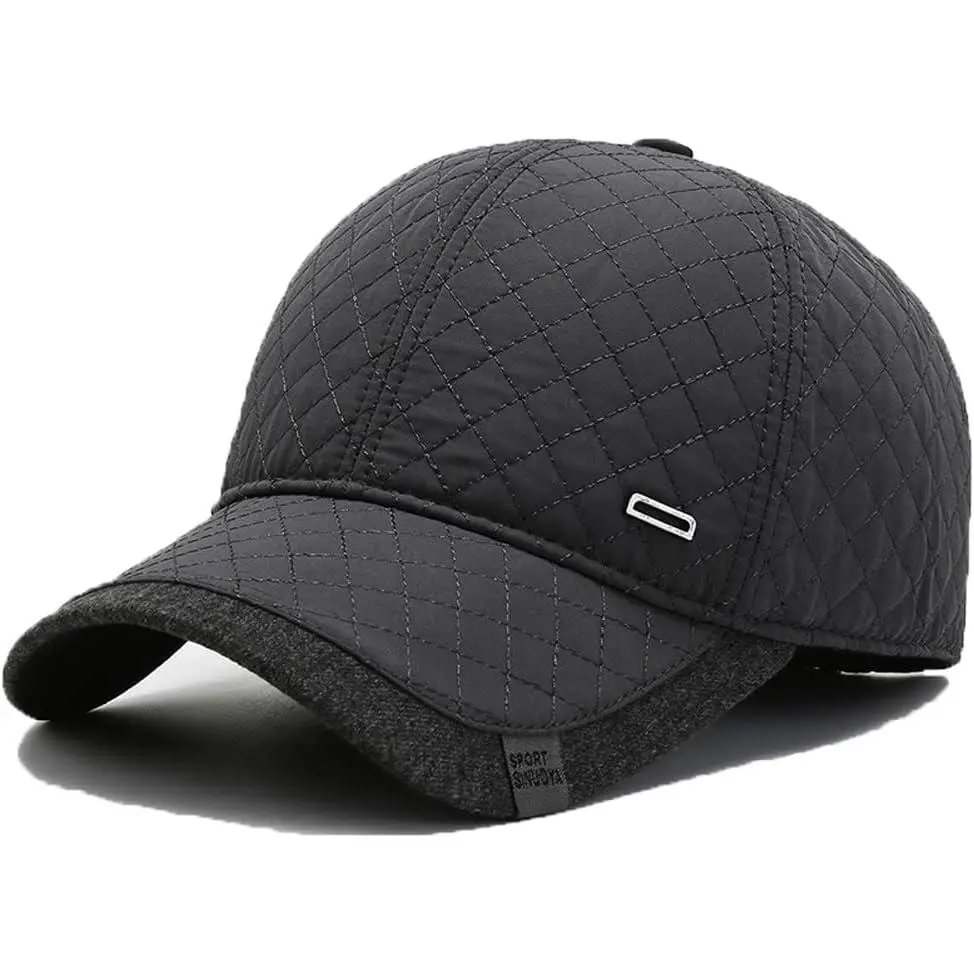 Winter Baseball Cap Men's Winter Hats with Earflaps Cold Weather Caps Adjustable