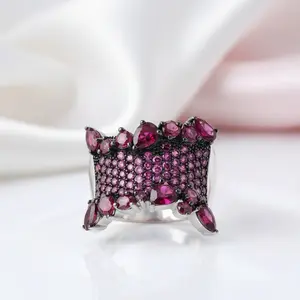 Rhodolite Garnet Bohemian Ring