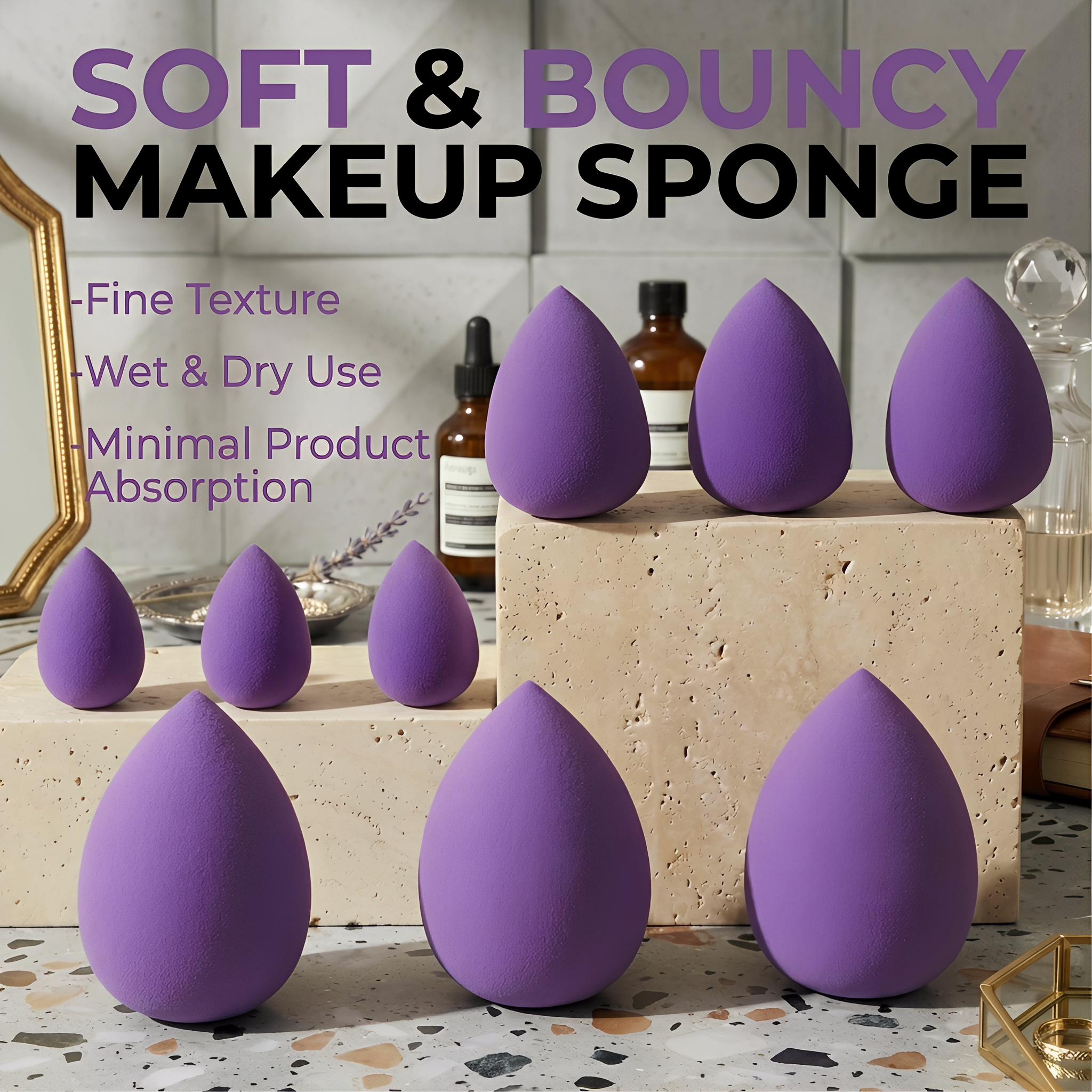 9-Piece Makeup Sponge Set | Large Mini Standard For Flawless Quick Makeup