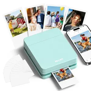 PP01 Portable Mini Color Wireless Mobile Printer, Instant Smartphone Photo Printer, Sticky-Back Photos, Bluetooth Compatible with iOS & Android Devices, Fun Editing App, Perfect Gift For Valentine's Day, Mothersdaygift