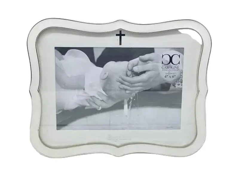 White Baptism Frame 8.25"H
