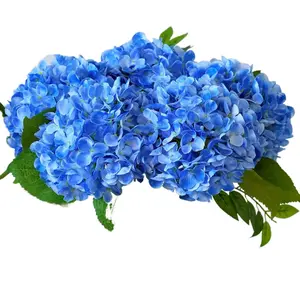 Realistic Blue Hydrangea Silk Artificial Flowers with Stems for Wedding Bouquets Bridal Centerpieces Home Decor Table Office Outdoor Party Spring