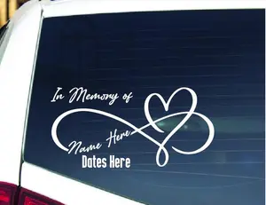 In Memory Decal, Memorial Infinity Custom Car Vinyl Decals, In Loving Memory Sticker 5