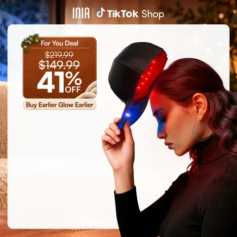 INIA REGEN Laser Hair Growth Cap, Help Reduce Shedding & Support Thicker Hair | 398 Lasers & LEDs Full-Scalp Red Light Therapy, Blue Light Scalp Care, Wireless & Portable,Summer Beauty Gift Ideas,back to school,back to school haul