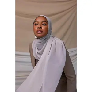 VELA Sterling Silver Crinkle Chiffon Hijab