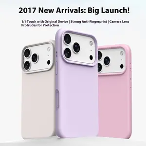 Ultra Thin Liquid Silicone Case for iPhone 17 Pro Max/16/15/14/13/12/11 Pro Max, Skin-Friendly Full Protection Case with Camera Frame, Drop Resistant and Shock Proof Design