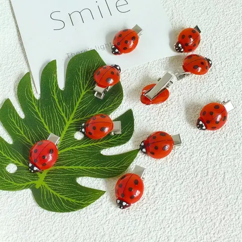 10pcs Ladybug Hair Clips for Daily Use, Cute and Durable Hair Accessories, Perfect for Women and Girls, Stylish and Functional Hairclips
