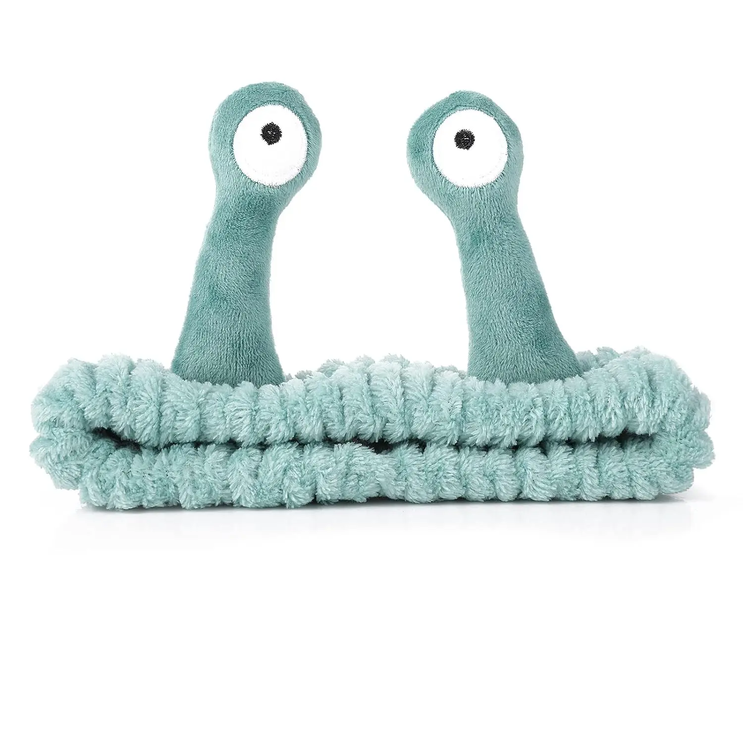 Face Wash Headband, Palm and Snail Spa Hair Bands Makeup Headbands Women Cartoon Cute Coral Fleece Elastic Headband Creative Hair Accessories for Washing Face Shower Sports (Green)
