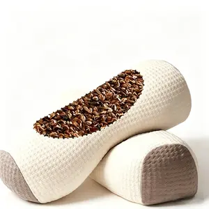 Buckwheat Pillow Ergonomic Adjustable Height Breathable Cool Sleeping Pillow Neck Cervical Support Removable Cover Hypoallergenic Filling No Additives