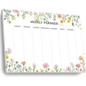 Undated Weekly Planner Notepad, 52 Tear-Off Sheets Weekly To Do List Notepad, Desk Planner Pad Calendar, Ideal for Daily Habit Tracking & Menu Planning, Size 8.26"x11.69"
