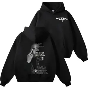 TuPac Hoodie, Retro Album 2Pac Shirt  Real iz Rare, Vintage Hip Hop Graphic Hoodie Style Top Cotton