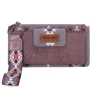 Wrangler Wallet RFID Purse for Women Aztec Clutch Wristlet Wallet with Boho Credit Card Holder