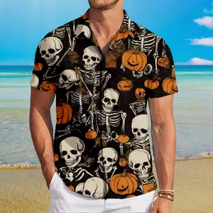 Hawaiian Shirt for Men, Halloween wallpaper Hawaiian Shirt Cool Summer Anime Vibes for Men & Fans, Men's Collared Clothes for Beach Vacation, #menwear #shortsleeve #hawaiianshirt