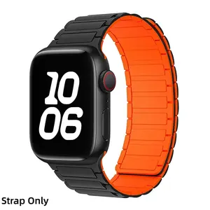Silicone Watch Band (Band Only), Magnetic Watch Band for Apple Watch 44mm 49mm 46mm 45mm 41mm 40mm, Smart Watch Accessories for iWatch Ultra 1-3 Series 11 10 9 8 7 6 5 4 SE 3, Wearable, Smart Watch Straps, Smartwatch Strap