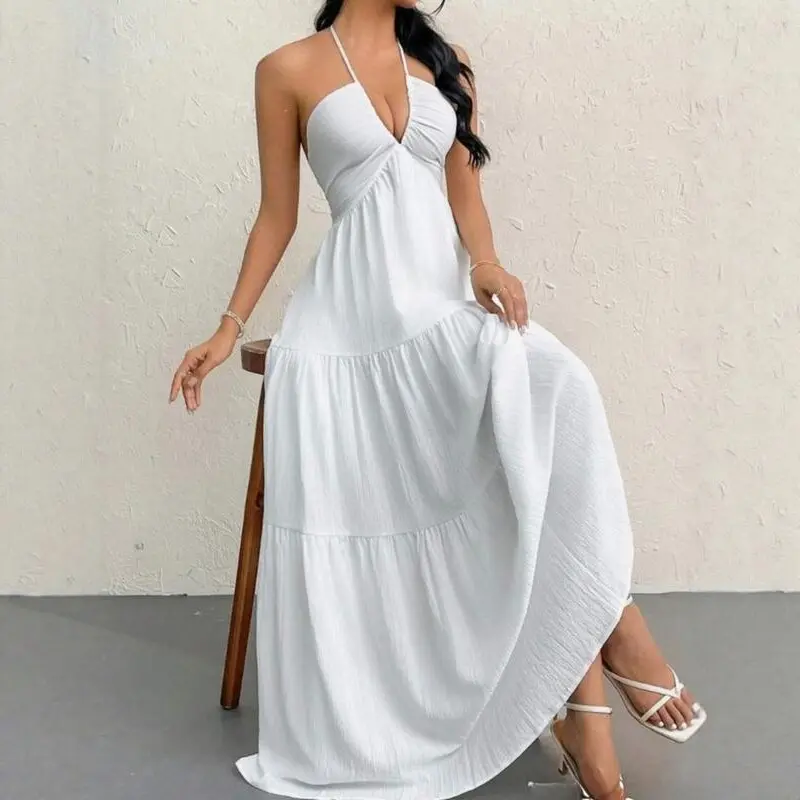 Women's Plain Dress, Summer ClothesWomen, Casual Basic Loose Fit SleevelessDress for Beach Holiday Vacation, LadiesSummer Clothes, Women's Clothing,Womenswear, Dresses for Party, Minimalist ALine Dress