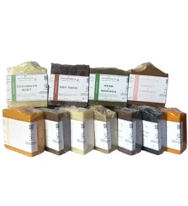 Butterlorette Homemade Cold Press Soaps - Cucumber Mint, Hot Coco, Neem Moringa & Carrot Thyme - Skincare for Sensitive Radiant Skin