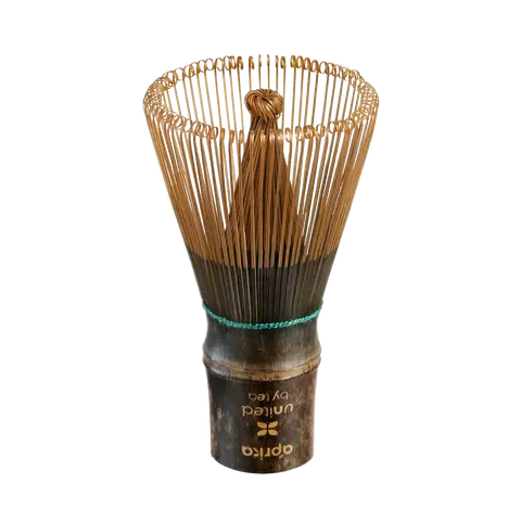 Aprika Life Dark Bamboo Matcha Whisk 100 Prongs - Thin Lightweight & Thick Eco-Friendly Chasen for Perfect Matcha Experience