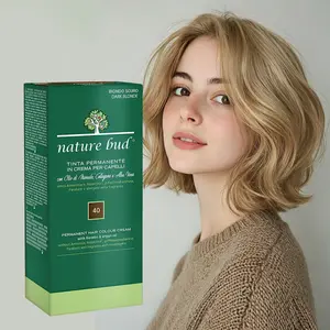 Nature Bud Shade 40 Deep Golden Permanent Hair Dye - Rich Warm Chocolate Tone, Brassy Fade Resistant, Gentle on Sensitive Scalp, 2-in-1 Coloring & Care Product for Root Coverage hairdye,Hair Color,hair products,good Cover gray hair Color Starter Kit stick