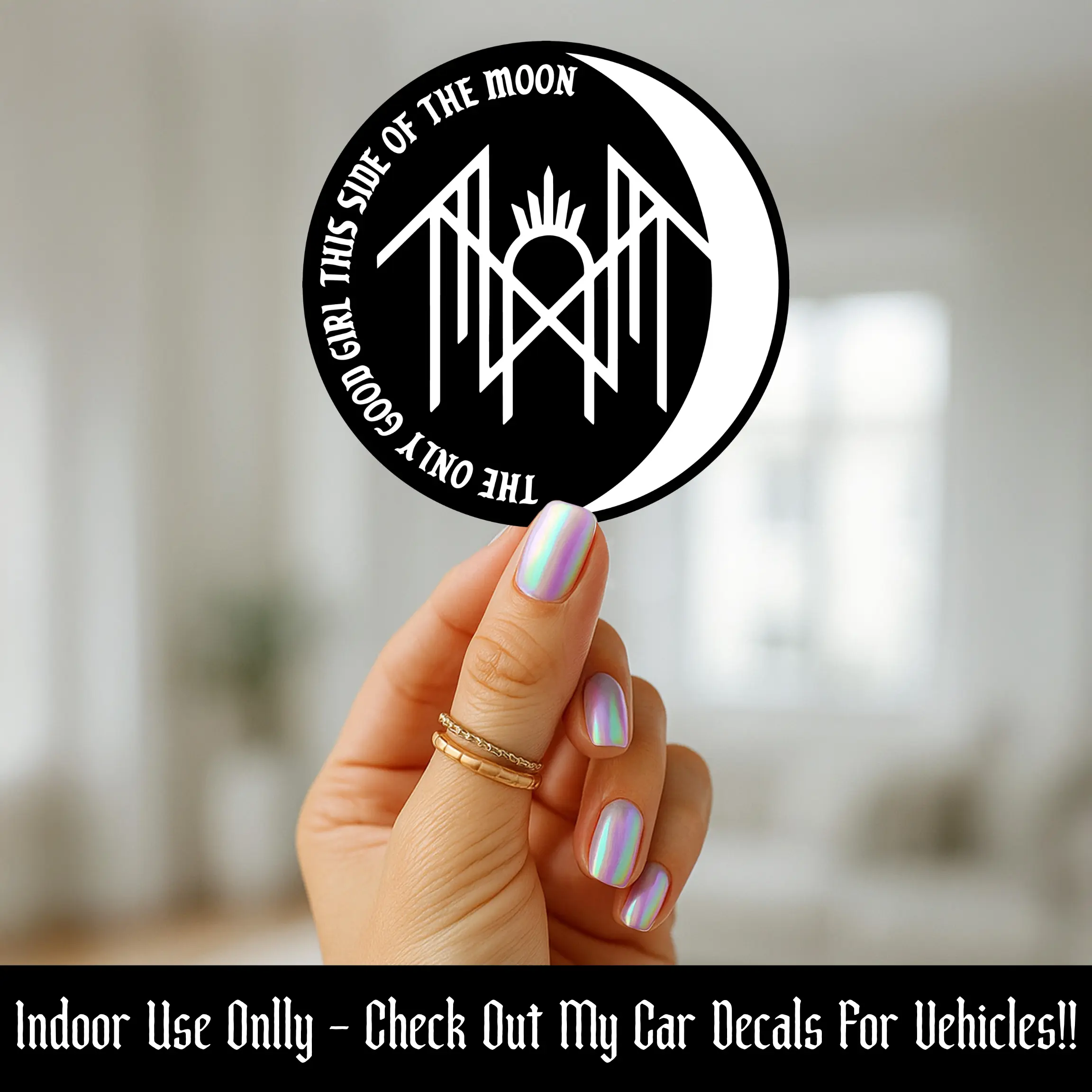 Sleep Token “The Only Good Girl This Side of The Moon” Sticker – Provider Lyric Sticker Moon Design –  Dark Aesthetic Band Sticker for Laptops, Water Bottles & Journals, Perfect for Worship Fans, Alt Girls & Metalheads