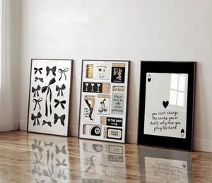 Black Room Decor Set of 3 Black and White Prints Trendy Bedroom Posters Eclectic Matchbox Posters Cute Decor for Apartment Modern Art