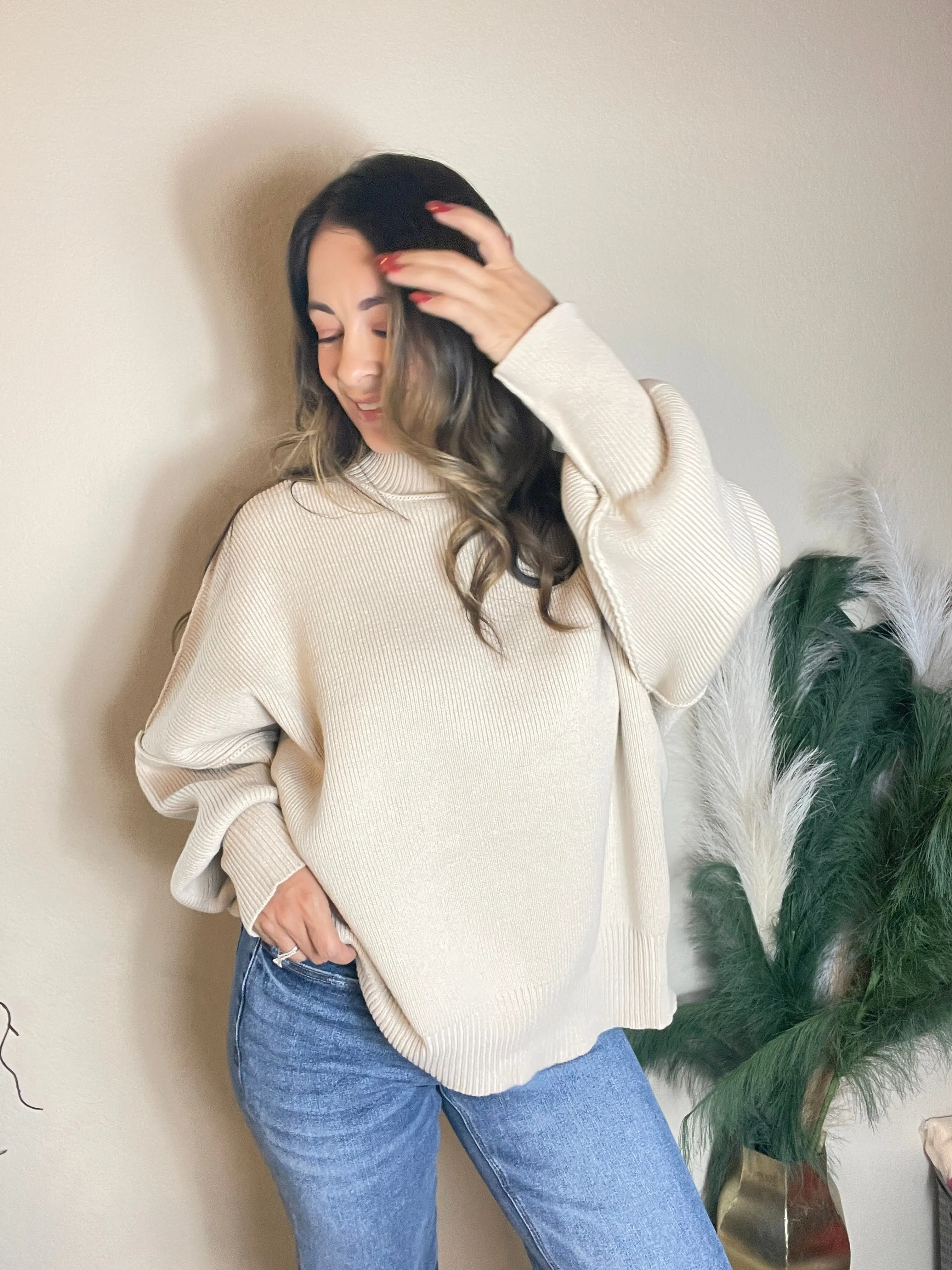 Side Slit Oversized Sweater