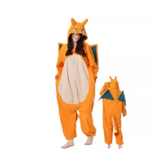 Charizard Costume Pajamas Jumpsuit Outfit Winter Pajamas Party Jumpsuit Dragon Cosplay Toys Kigurumis Gifts