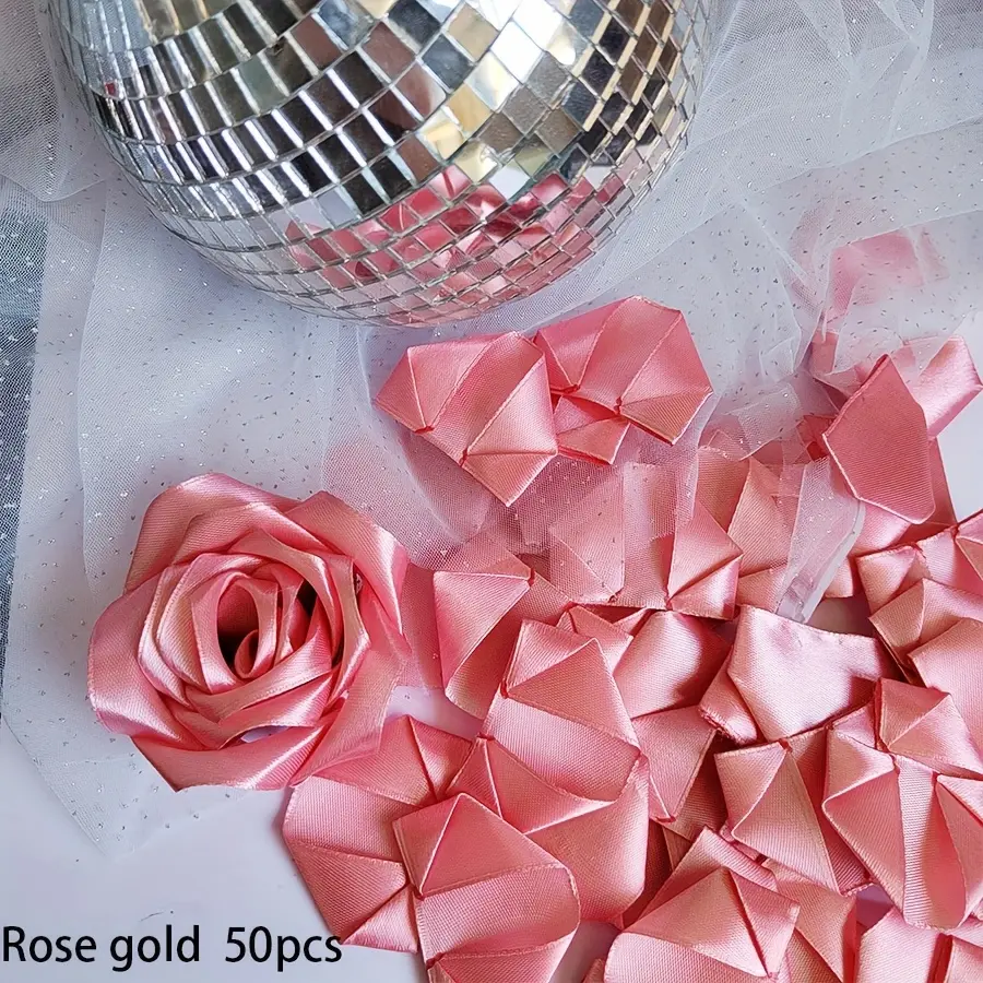 Rose Golden-100pcs Ribbon Petals