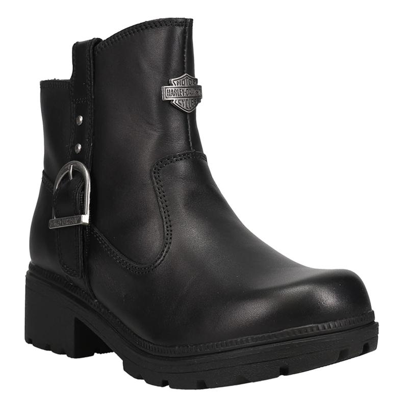 HARLEY-DAVIDSON FOOTWEAR Womens Madera Casual Boots Ankle Low Heel 1-2" - Black