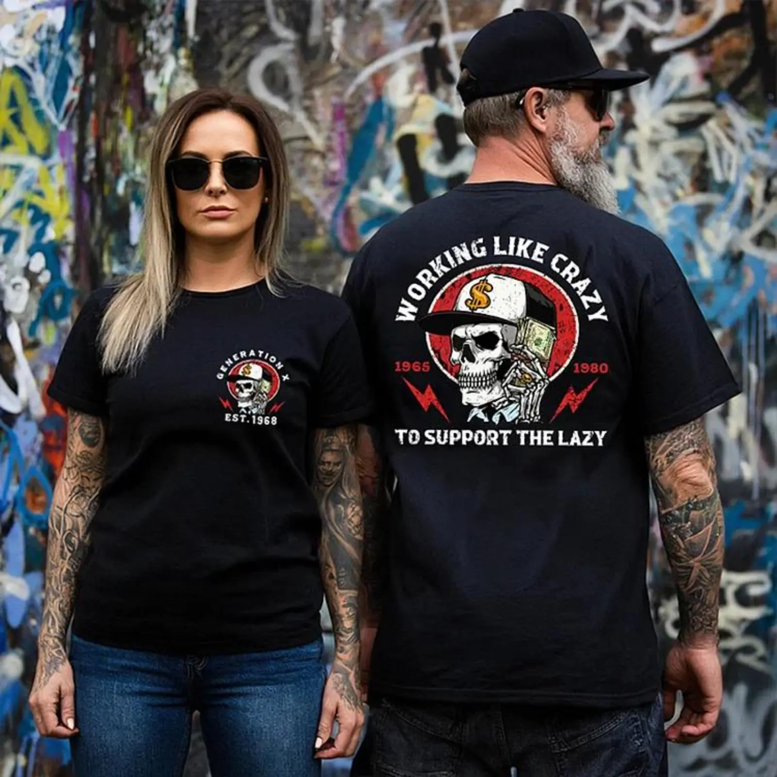 Working Like Crazy Funny Graphic T-Shirt, Hard Worker Motivational Unisex Casual Cotton Tee