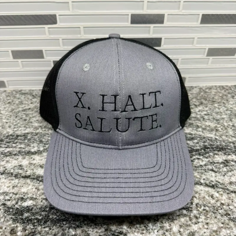 X. HALT. SALUTE Embroidered Hat | Equestrian | Dressage | Eventing | Custom | Country | Gift