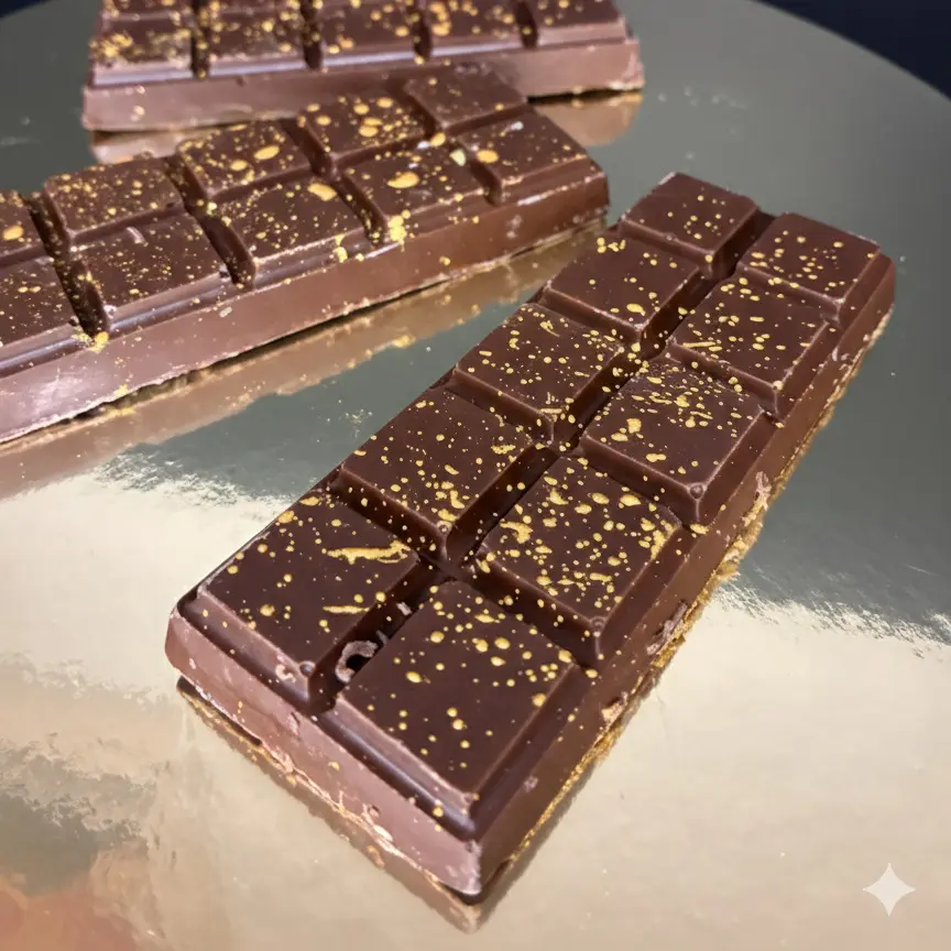 Sugar Belle Dubai Chocolate Bar 2.6 oz Handcrafted Premium with Edible Gold Finish Sweet Snack Sugar Gift Idea trending  candy