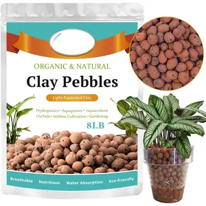 8 LBS  Expanded Clay Pebbles, 4mm-16mm Lightweight Clay Leca Balls for ,  Hydroton Clay Pebbles for Hydroponic & Aquaponics Growing, Orchid Potting Mix, Drainage, Terrarium