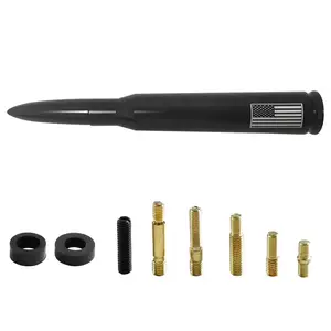 50 CAL Bullet Style Antenna US Flag Mast Power AM/FM for 2000-2020 TOYOTA TUNDRA Short Antenna Replacement Truck Accessory