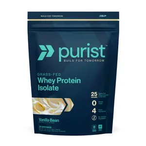 Purist Grass-Fed Whey Protein Isolate Powder, 25g Protein per Serving, Gluten-Free, Soy-Free, NSF Certified for Sport, for Men & Women