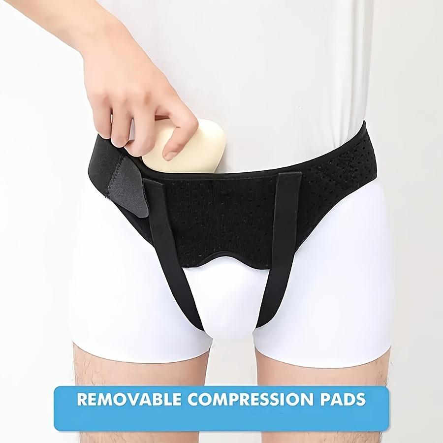 1 Postoperative Hernia Belt, Featuring an Arched Design and Hernia Zone Technology - Heavy Compression, Suitable for Hernia Repair, Inguinal, Umbilical, and Umbilical Hernias, Hernia Surgical Grade Belt (Machine Washable) - Available in Black and White