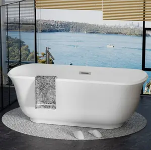 Clovis Freestanding Acrylic Bathtub 67" - White