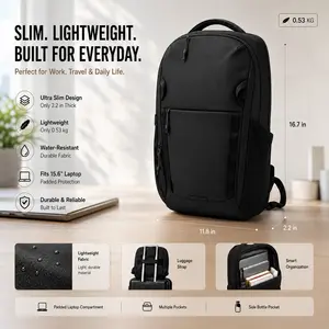 HP Hope Slim Laptop Backpack 15.6 Inch, Lightweight Water-Resistant Travel Business Backpack with Multi-Compartment Storage, Carry On Daypack for Work, College, Commuting, Hiking, Outdoor, School, Luggage Strap Computer Bag for Men Women,summervibes